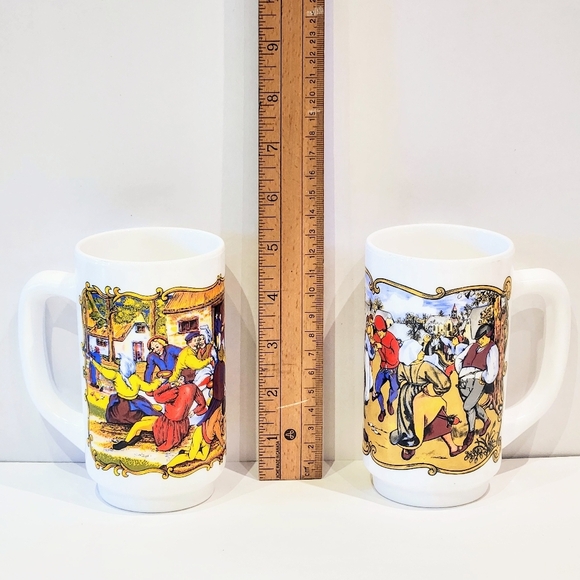 Arcopal France 2 milk glass Mugs - Picture 14 of 15